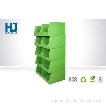 Eco - friendly Green Cardboard Display Stand With Damp Proo